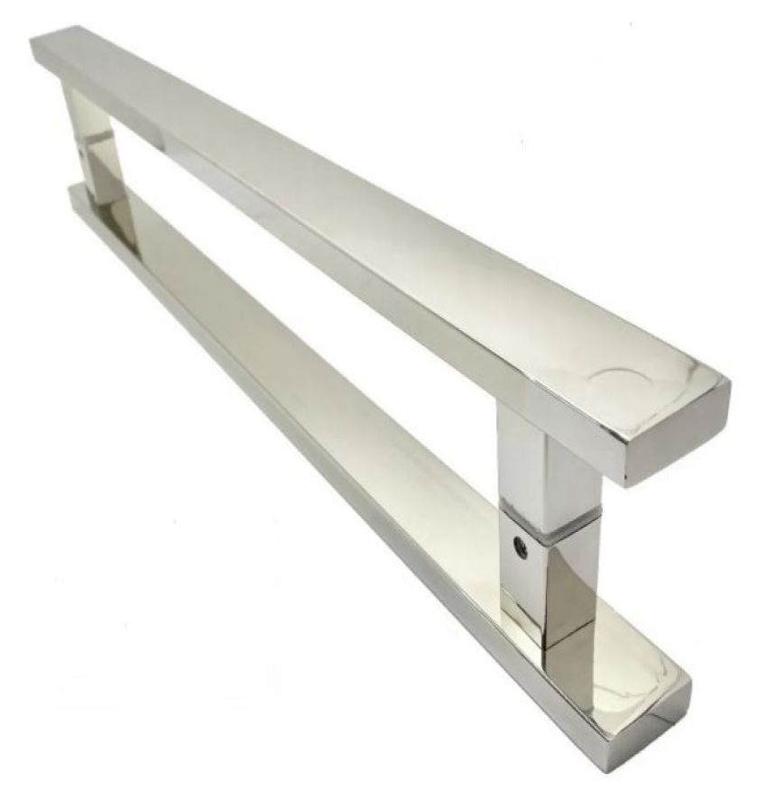 01 - Puxador Tubo Retangular Inox Reto - 1679 - Puxadores em inox