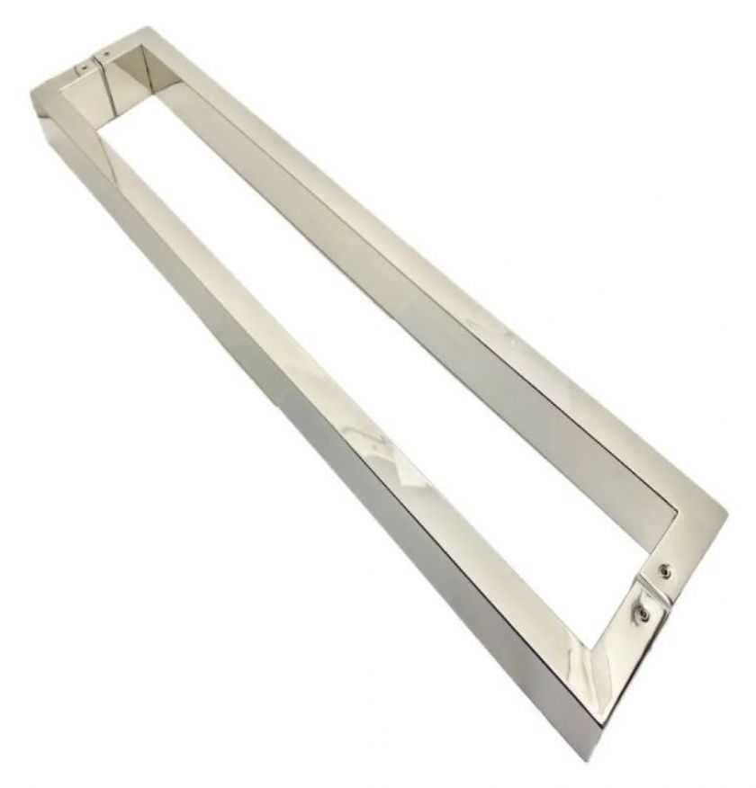02 - Puxador Inox Quadrado 70x30 - 1697 - Puxadores em inox