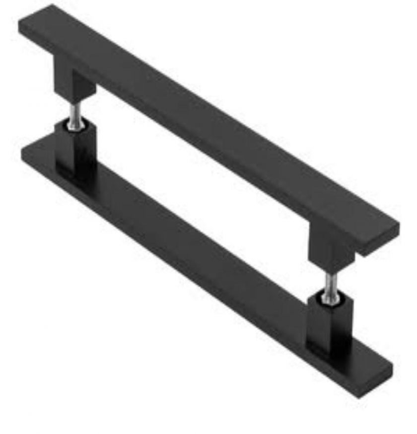 01 - Puxador Tubo Retangular Inox Reto ( preto) - 1679 - preto - Puxadores em inox