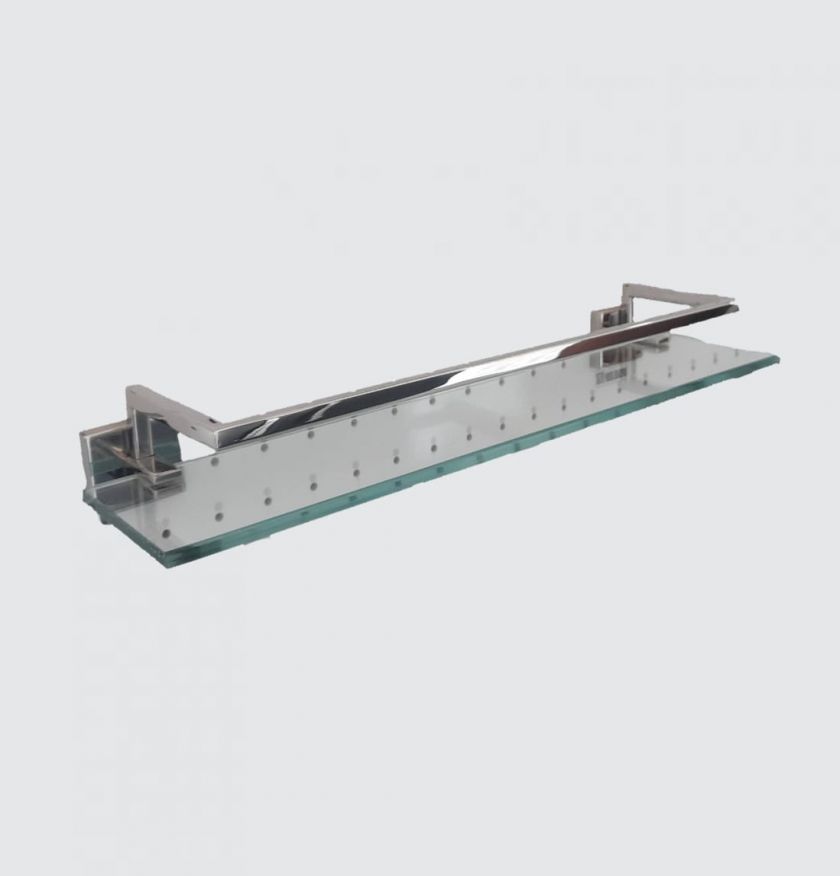 Porta Shampoo com Grade 45cm Inox/vidro - 1879 - Acessórios para Banheiro