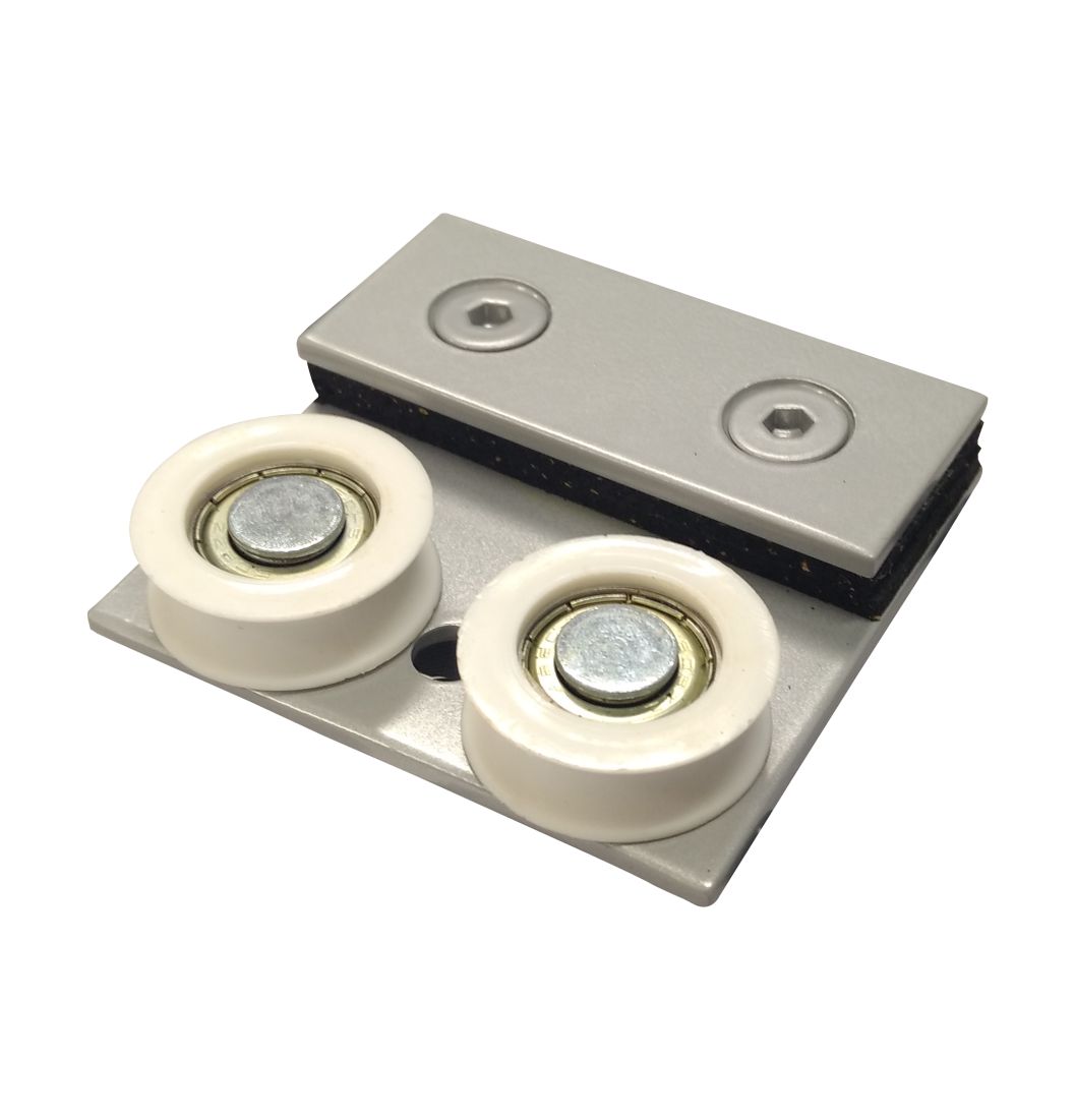 Carrinho Duplo Para Porta  com Trilho (Cx 125 Alumiplast) - 1122 - Roldanas