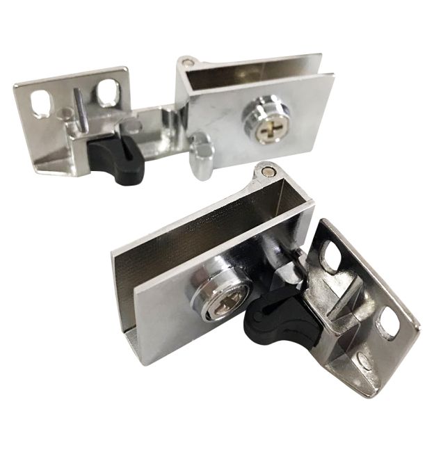 Dobradiça de Encaixe e pressão par (Vidros 5mm, carga máxima 20kg) - 1824 E - Dobradiças