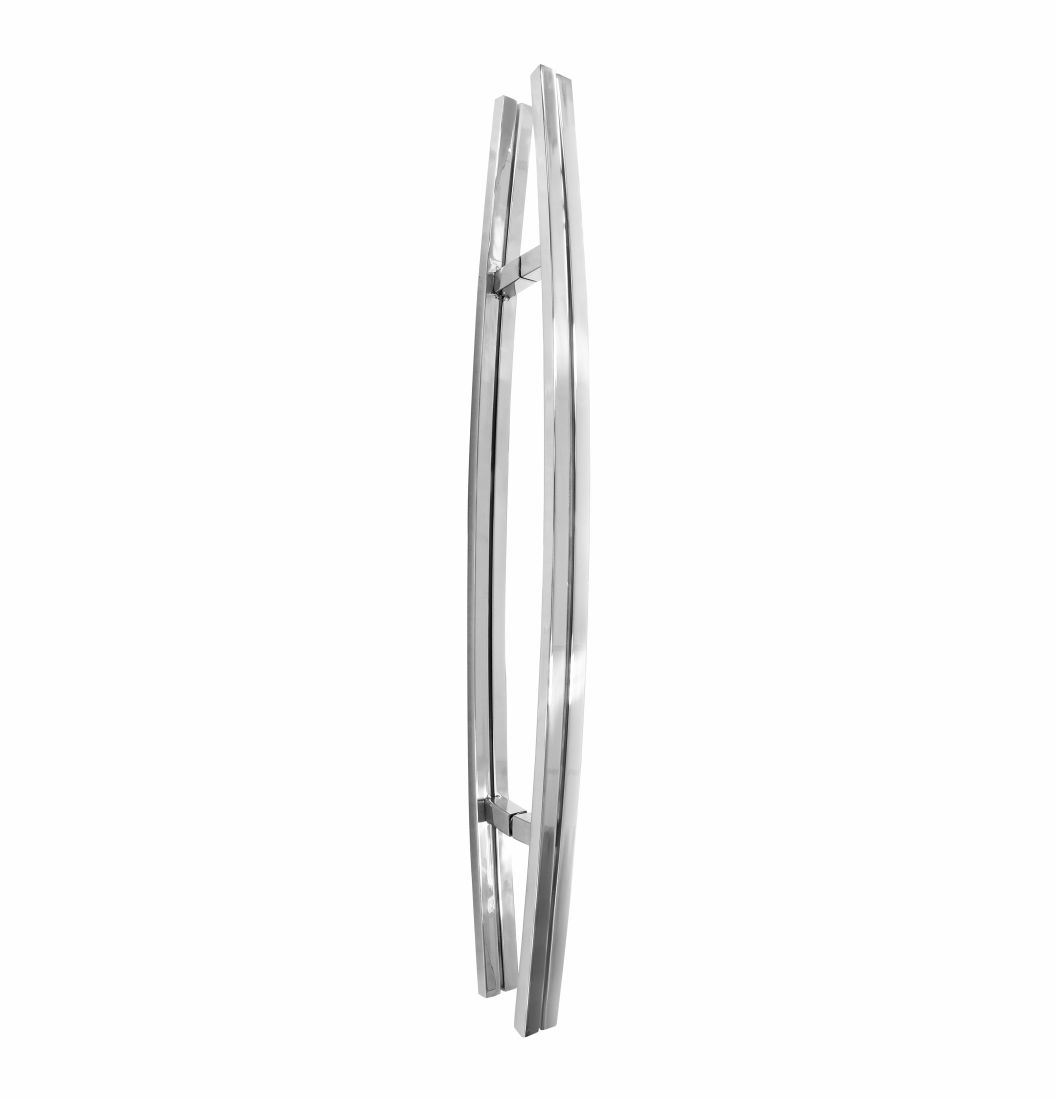 Puxador Inox Curvo Duplo 3/4 - 1866 - Puxadores em inox