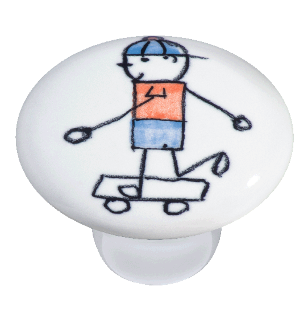 PUXADOR IL7046-MENINO SKATE-CRM - IL7046-MENINO SKATE-CRM - Linha Moveleira