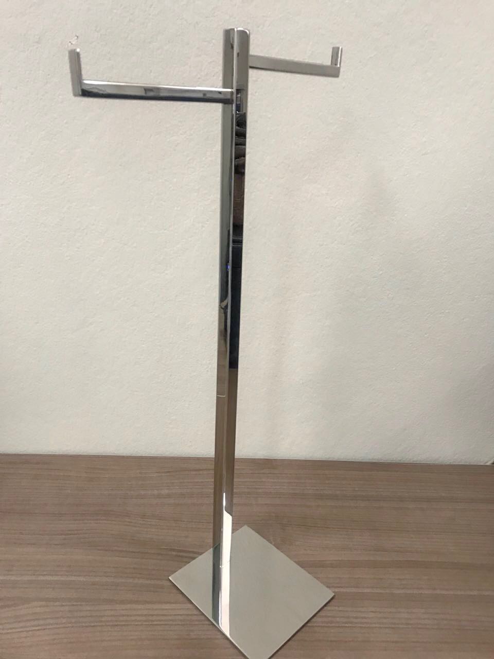 Papeleira de Chão Duplo 50cm Inox - 1876 - Acessórios para Banheiro