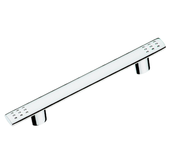 Puxador IL 1765-096-160-ESCOVADO-CROMADO - 1765-096-160-ESCOVADO-CROMADO - Linha Moveleira